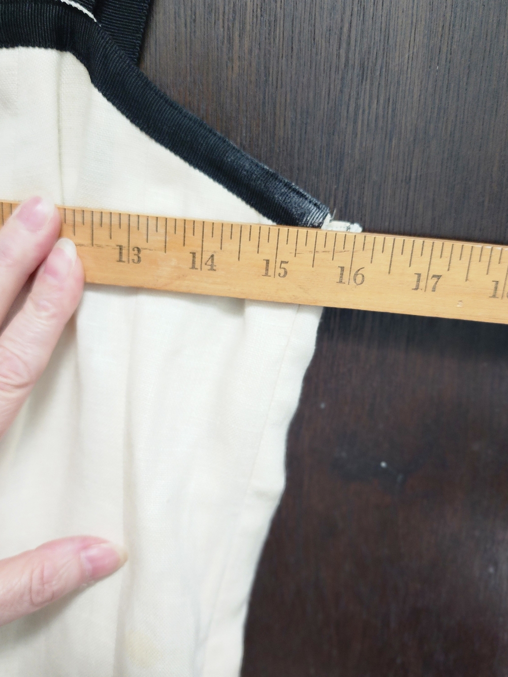 Lauren Ralph Lauren 100% Linen Grosgrain Ribbon Contrast Trim Trumpet Dress 6 - Picture 7 of 9